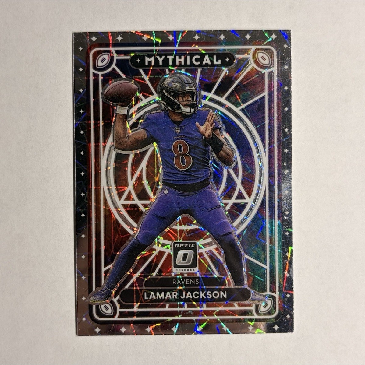 2022 Panini Donruss Optic Mythical Prizm Lamar Jackson M-4 Ravens NFL