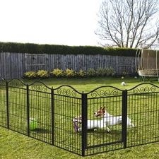 8/16 Panels Heavy Duty Metal Dog Playpen Dog Fence with Rustproof &Sturdy Stakes