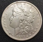 1891-O Morgan Silver Dollar, XF. C14