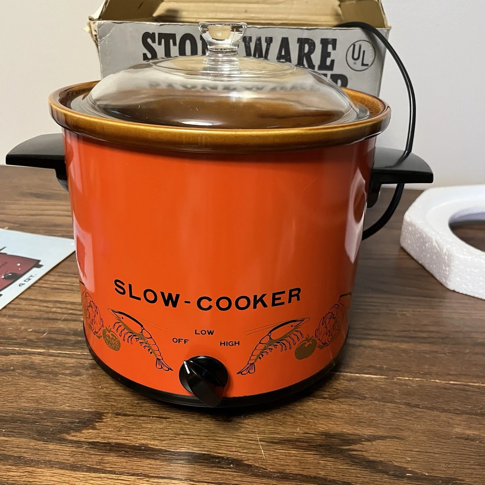 Vtg Rival Crock-Pot Orange w Lobster & Veggie Border Retro Kitchen Slow Cooker
Opens in a new window
