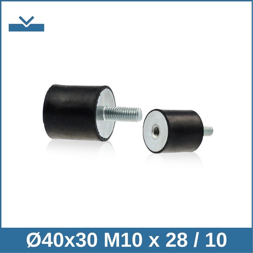 B Ø40x30 M10 x 28 / 10 NK 45° Shore Gummipuffer Schwingungsdämpfer - 第 1/2 張圖片