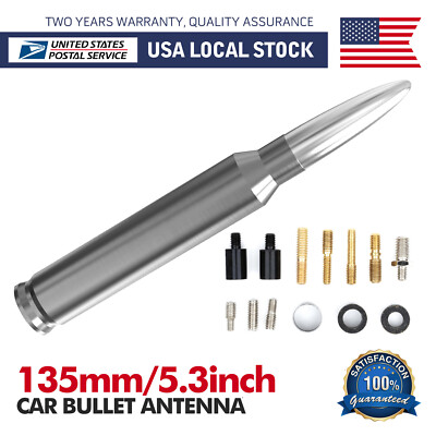 5.3'' Silver Bullet Antenna Mast AM/FM+Screws Kit Fit for 1996-2010 Nissan Pickup