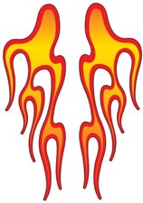 Flammen Aufkleber Sticker gelb-orange links/rechts Autoaufkleber JDM ca. 20x7 cm