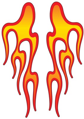 Flammen Aufkleber Sticker gelb-orange links/rechts Autoaufkleber JDM ca. 20x7 cm