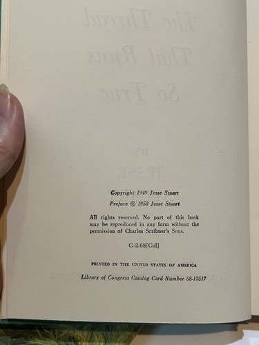 THE THREAD THAT RUNS SO TRUE Jesse Stuart warmly SIGNED hcdj 1949 1958 inscribed - Picture 9 of 11