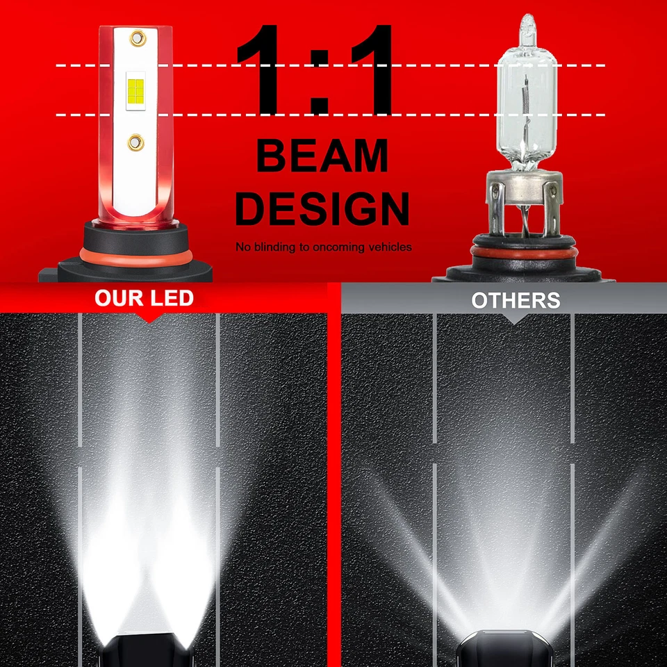 9005 Faro LED + H11 Bombilla Antiniebla Blanco Kit Combo Para Acura RL 2005-2012 Foto 3 de 4