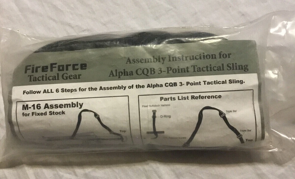 Eslinga táctica militar de 3 puntos - Ejército, USMC, eslinga para rifle negra - Hecha en EE. UU. Foto 4 de 4