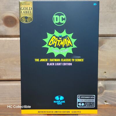 Retro Joker Black Light Mcfarlane Gold Label DC Batman TV Series 7'' Figure