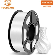 TECBEARS PLA+ SILK Filament 3D Printer Consumables 1.75mm 1KG Low Warping White