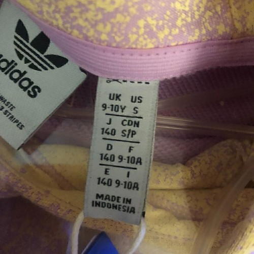 adidas Originals Girls' Graphic Printed Crop Hoodie Bliss Lilac/Almost Yellow - Picture 4 of 4