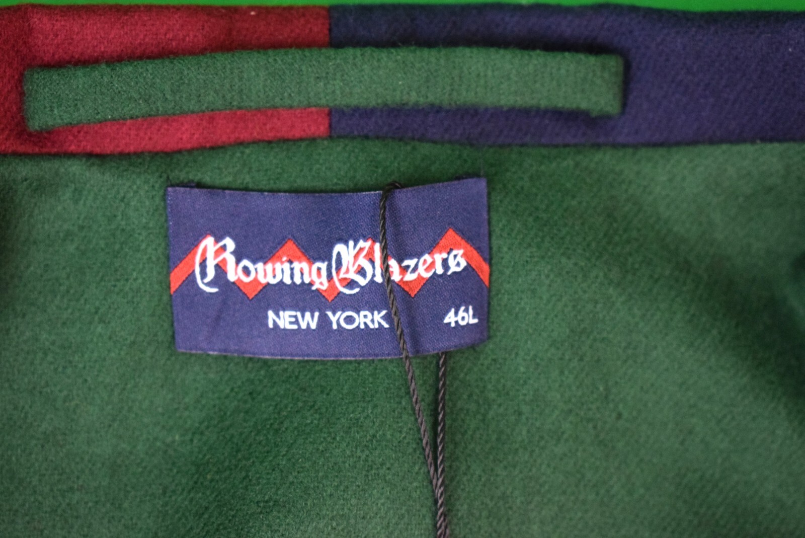 FILA Giacca di flanella "Rowing Blazers Colorblock Navy Burg Giallo Verde" taglia 46L (nuova con etichette)