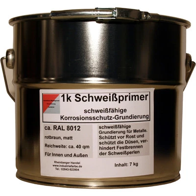 RHEINBERGER HANDEL Schweißprimer, schweißfähige Grundierung, Rostschutz, rotbraun, 4,5 Liter Eimer