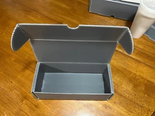 Plastic Corrugated 500 Count Storage Boxes Trading/Gaming Cards Lot of 5 Grey