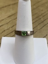 SETA DESIGNER SIGNED STERLING SILVER 925 GREEN STONE RING SIZE 7