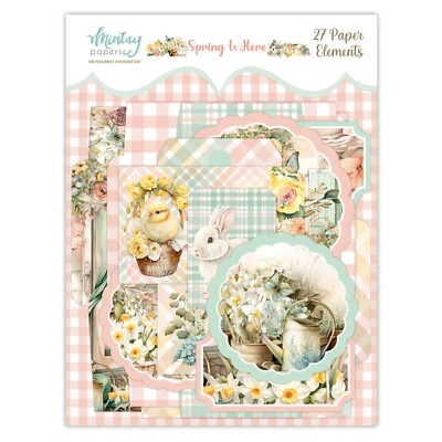 Mintay Spring is Here Tags Embellishments Paper Elements Floral  Scrapbook Paper