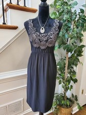 NIC & DOM Womens Black Polyester Sleeveless Scoop Neck Knee Length Dress Size 2X