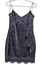 Guess Black Bodycon Mini Dress Sz M Velvet Lace Whimsigoth Sexy Witchy 90s