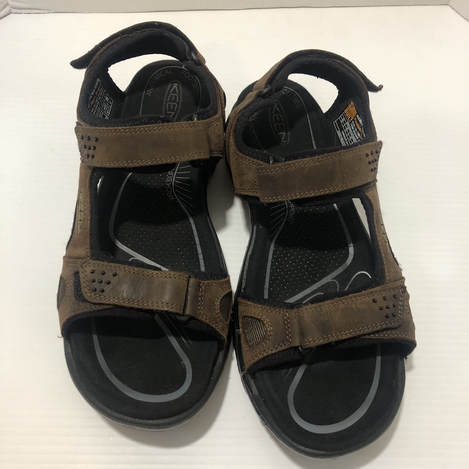 KEEN Rialto 3 Punti Sandalo Trail Marrone Cinturino Pelle Scarpa da Escursionismo Uomo Taglia 12