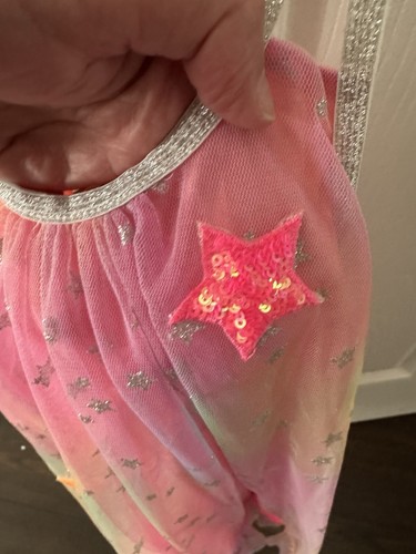 BabySara by Sara Sara Twirly Sparkly Pink Star Girls Dress - Size 5 - Picture 3 of 7