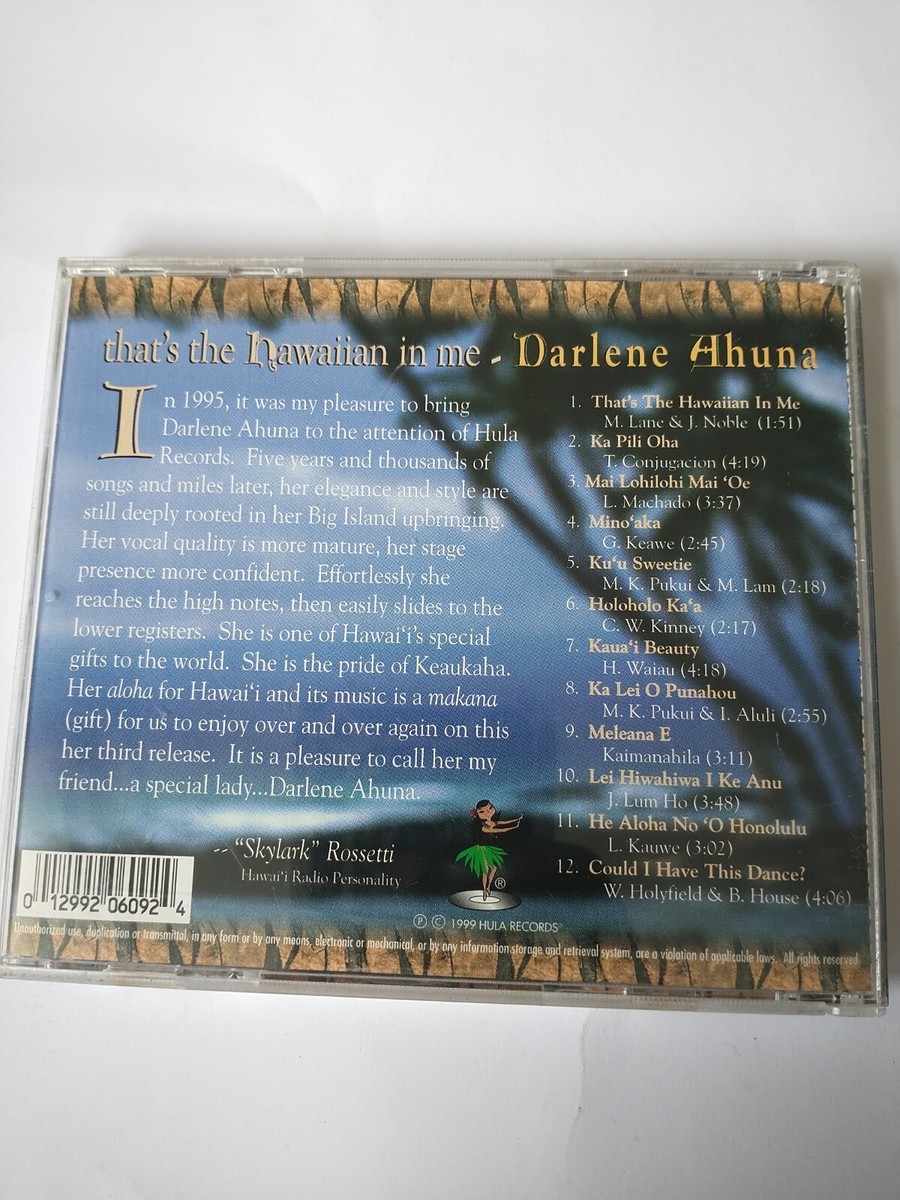 DARLENE AHUNA - That's The Hawaiian In Me - CD - **VERY