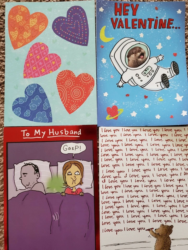 Lote de 60 tarjetas de felicitación de papel reciclado de San Valentín - venta al por menor $240 - nuevas Foto 4 de 4