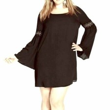 NEW Soprano [ PLUS SZ 2X ] Crochet Insert Sleeve Dress in Black #T351