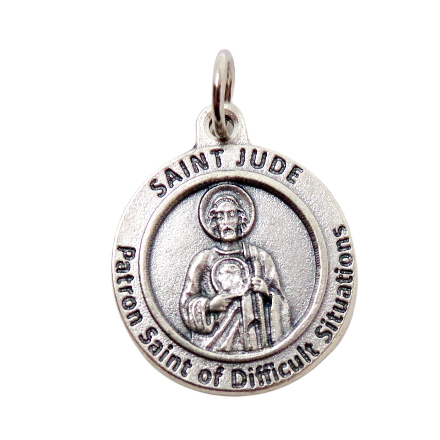Patron St Saint Jude of Difficult Situations Silver Tone Medals Rosary ...
