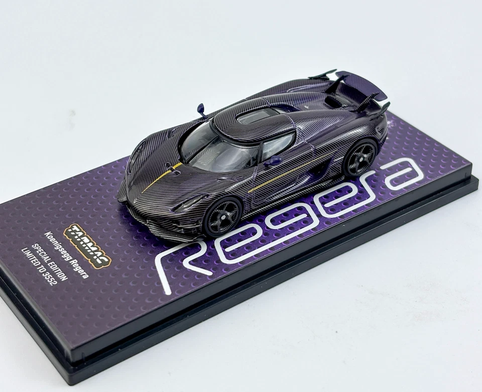 Asfalto 1:64 Púrpura Carbono Regera Limited Modelo Deportivo Diecast Metal Coche Foto 2 de 4