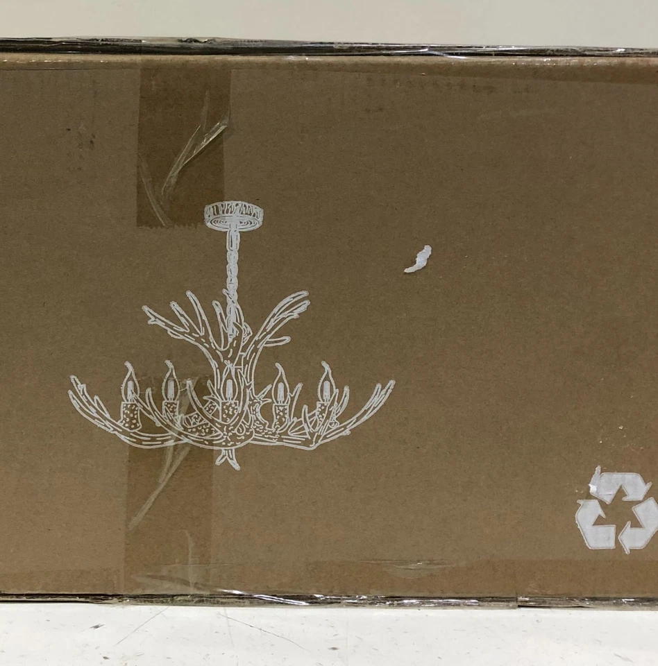 Jonathan JYL6300B Eldora 30 in. Adjustable Resin Antler 5-Light White Chandelier - Image 3 of 3