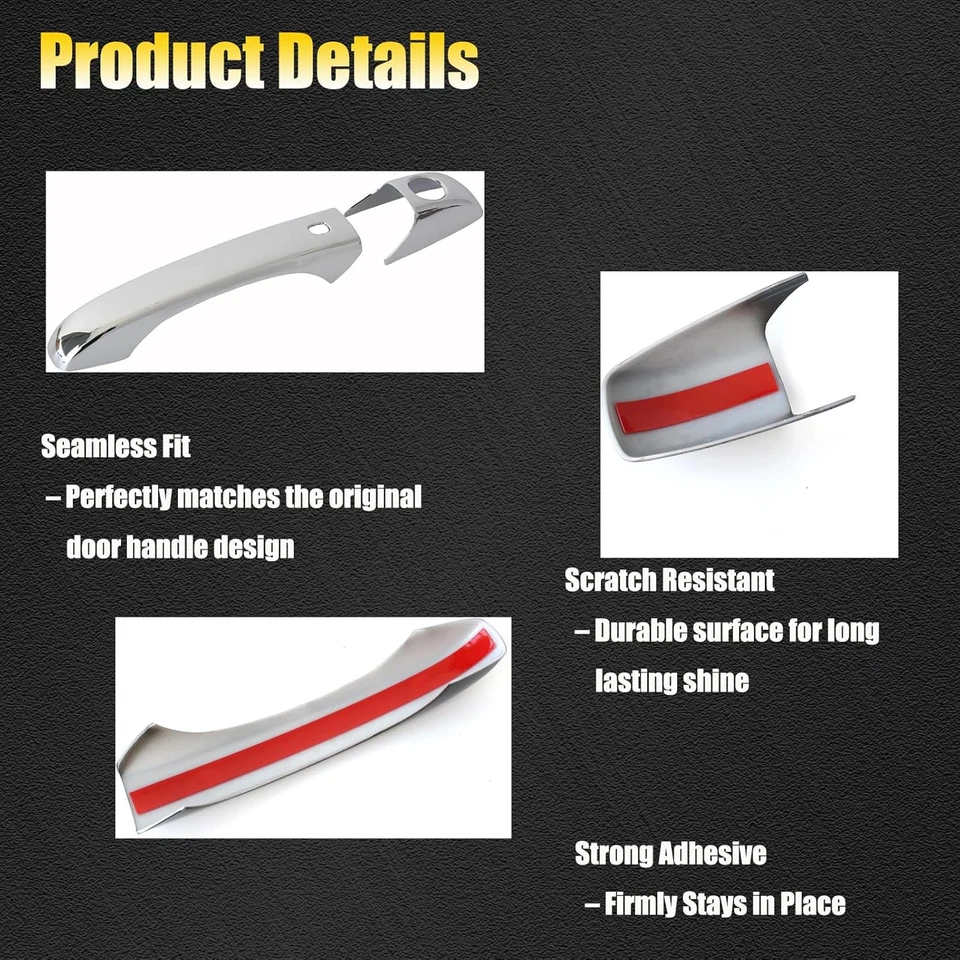 Cubiertas de manija de puerta para Dodge Durango 2011-2022 para Jeep Grand Cherokee 2011-2021 Foto 2 de 4