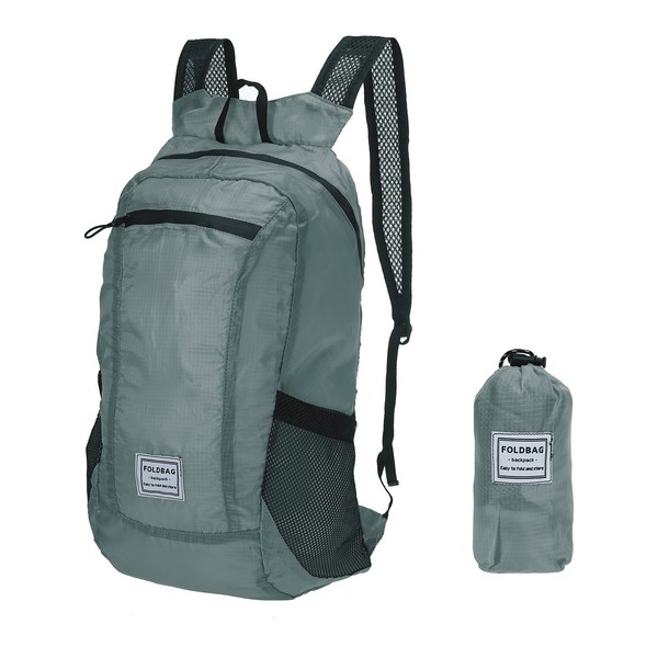 Wanderrucksack,15L-20L Faltbarer Leichter Rucksack Tagesrucksack,Grau-image