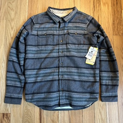 Burton Dryride Thermex Jacket Boys Button Up Wool Blend Gray XL Sherpa Lined New