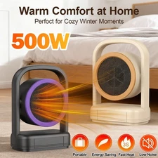 Portable Electric Fan Heater 500W Space Heater Desktop Mini Warm Air Blower NEW