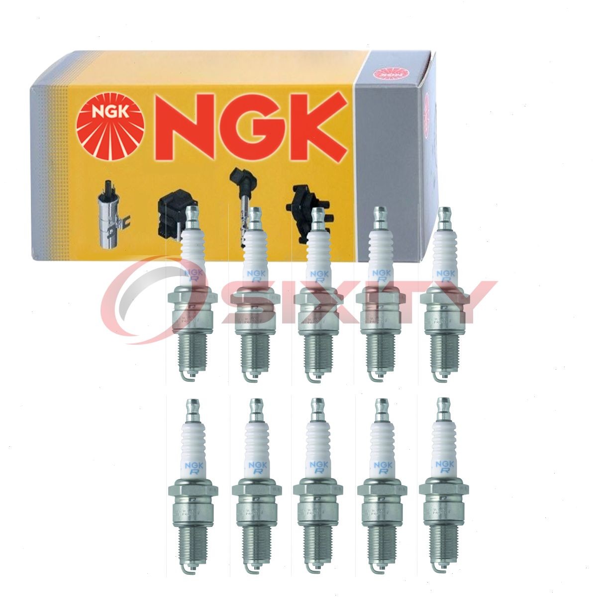 10 pc NGK 2489 BPR6EY BL1 Pro-V Spark Plugs for Ignition Wire Secondary  ot
