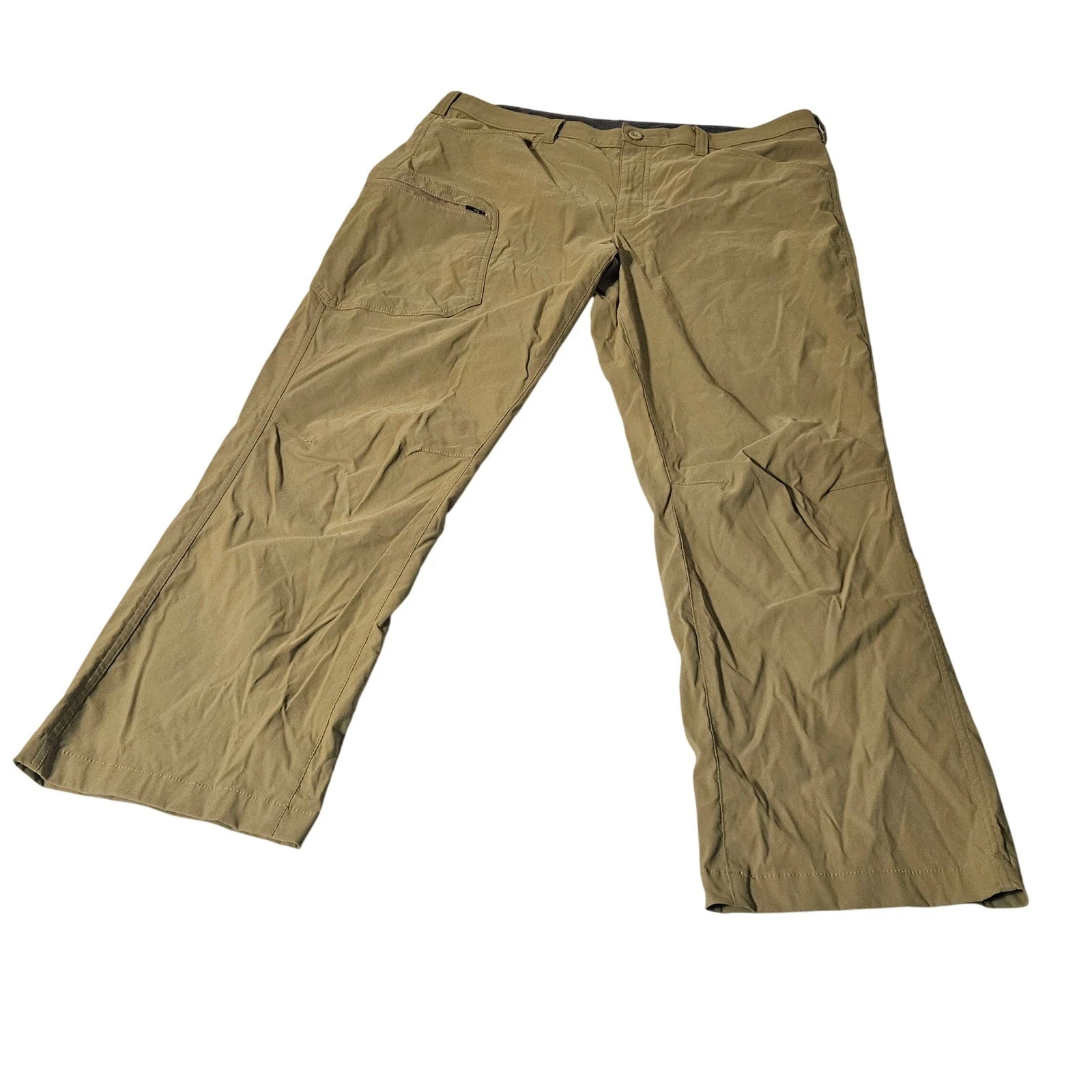 Eddie Bauer Mens Khaki Straight Fit TECH NYLON Casual Outdoor Pants Size 38x29