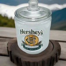 80s Hersheys Advertising Glass Counter Candy Jar 10 1/2”