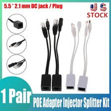 CCTV Camera Ethernet Passive POE Injector Splitter Adapter Power Over Cable