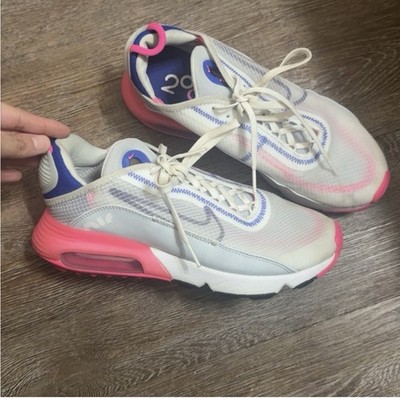 Nike Air Max 2090 White Pink Blue Mesh Womens Athletic Sneakers Cushioned