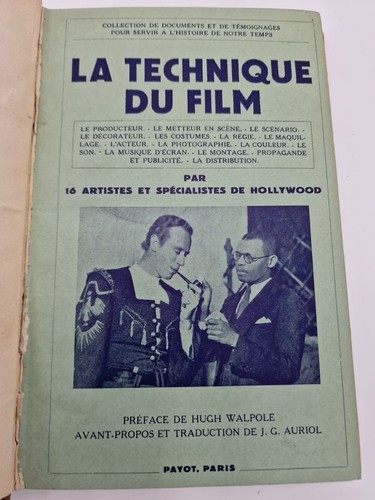 livre sur la TECHNIQUE du FILM