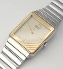Vintage Seiko 8Y21-512A Quartz Tank Watch Two-Tone 2-Hand Japan Parts Repair