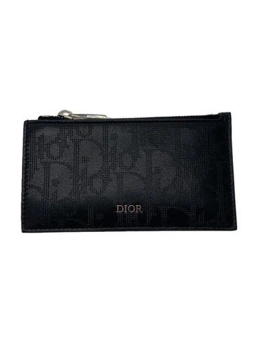 Étui à cartes homme Christian Dior cuir noir motif complet occasion