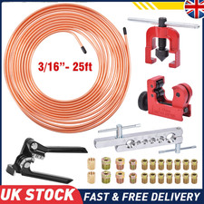 3/16" Brake Pipe Kit with Flaring Tool, Cutter & Bender, Kunifer Line + Fittings