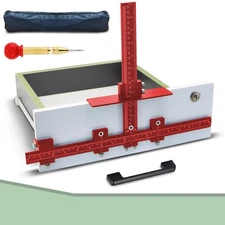 Cabinet Hardware Jig Aluminum Alloy Handle Template Tool Fast Installation Red