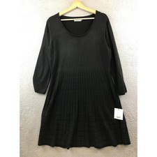 New Calvin Klein Black Sweater Dress Womens XL Long Sleeve Knitwear Fall