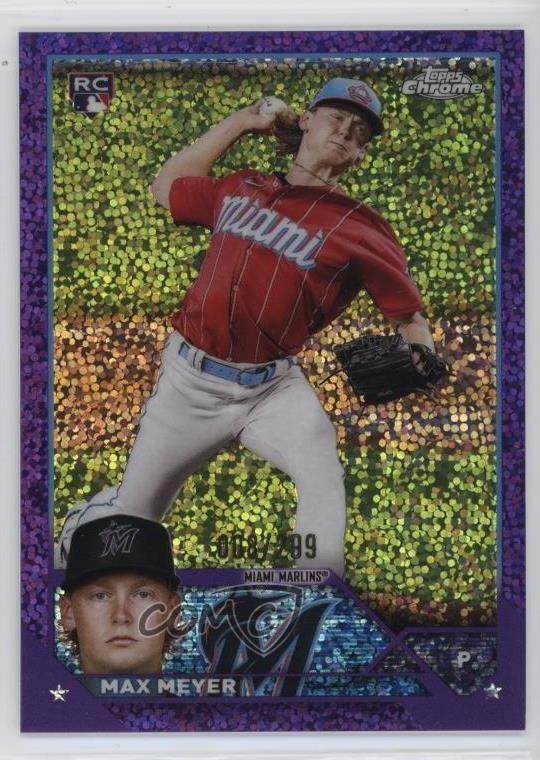 2023 Topps Chrome Purple Speckle Refractor 8/299 Max Meyer #104 07b3