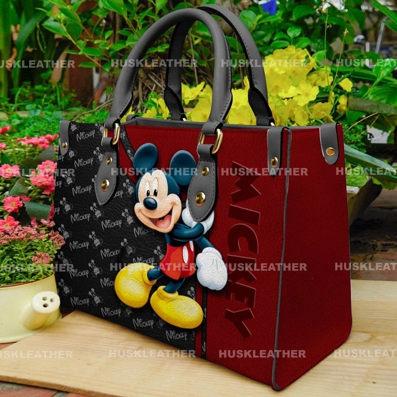 Personalized Disney Mickey Mouse Cartoon Leather Bag Handbag,Mickey Woman Purse,
