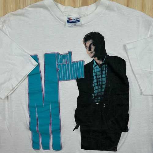 Vintage 1980's Barry Manilow Tour Concert T-Shirt Single Sti 1980s vintage concert t-shirt, vintage, single stitch, B+ condition