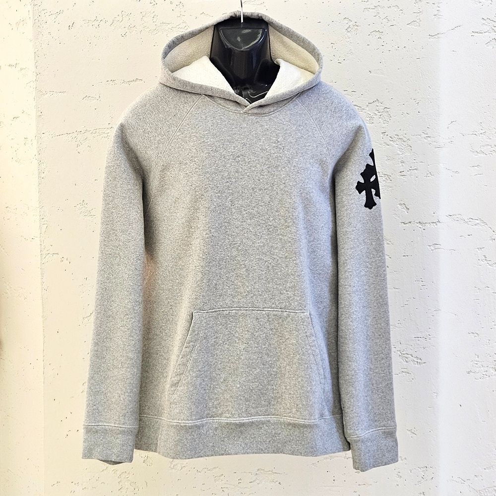 Chrome Hearts Paper Jam Leather Patch Hoodie Gray… - image 1