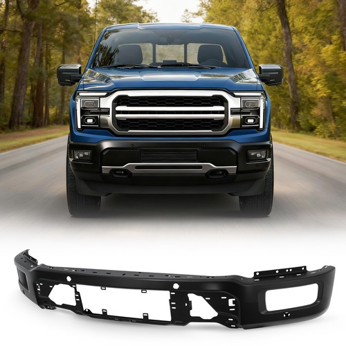 Front Bumper Cover with Sensor Holes Fits 2024-2025 Ford F-150 F150 Steel Black