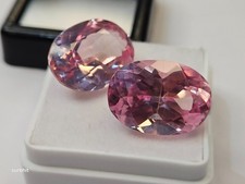 Pair Of Shinny Padparadscha Sapphire Oval Cut 23-24 Ct Certified Loose Gemstone